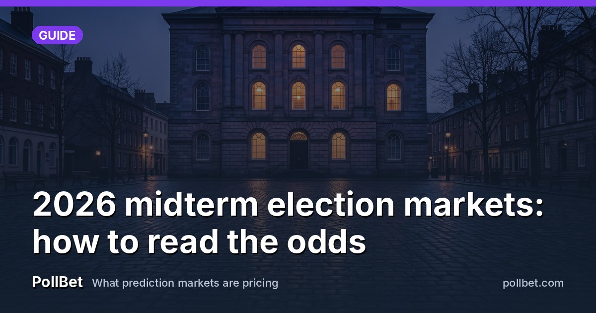 A quiet polling-station-free town square at dusk, a tall empty flagpole-less stone civic hall with lit windows, wet cobblestones reflecting soft amber light, no people present.
