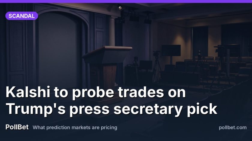 An empty White House press briefing room lectern under dim lighting, no papers or screens visible.