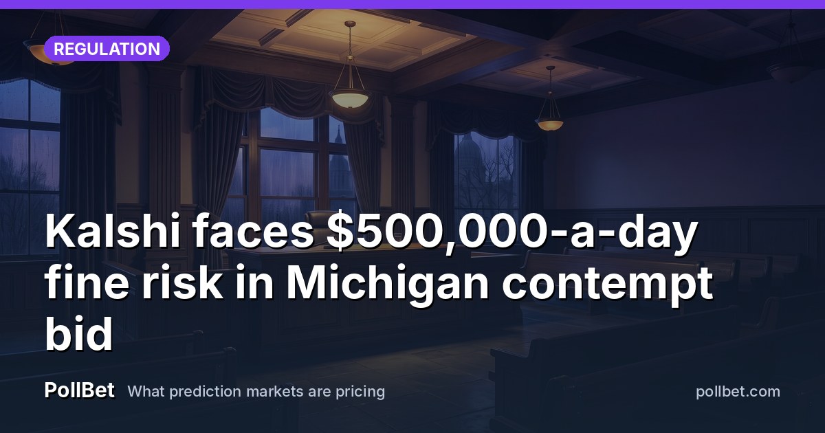 Kalshi faces $500,000-a-day fine risk in Michigan contempt bid